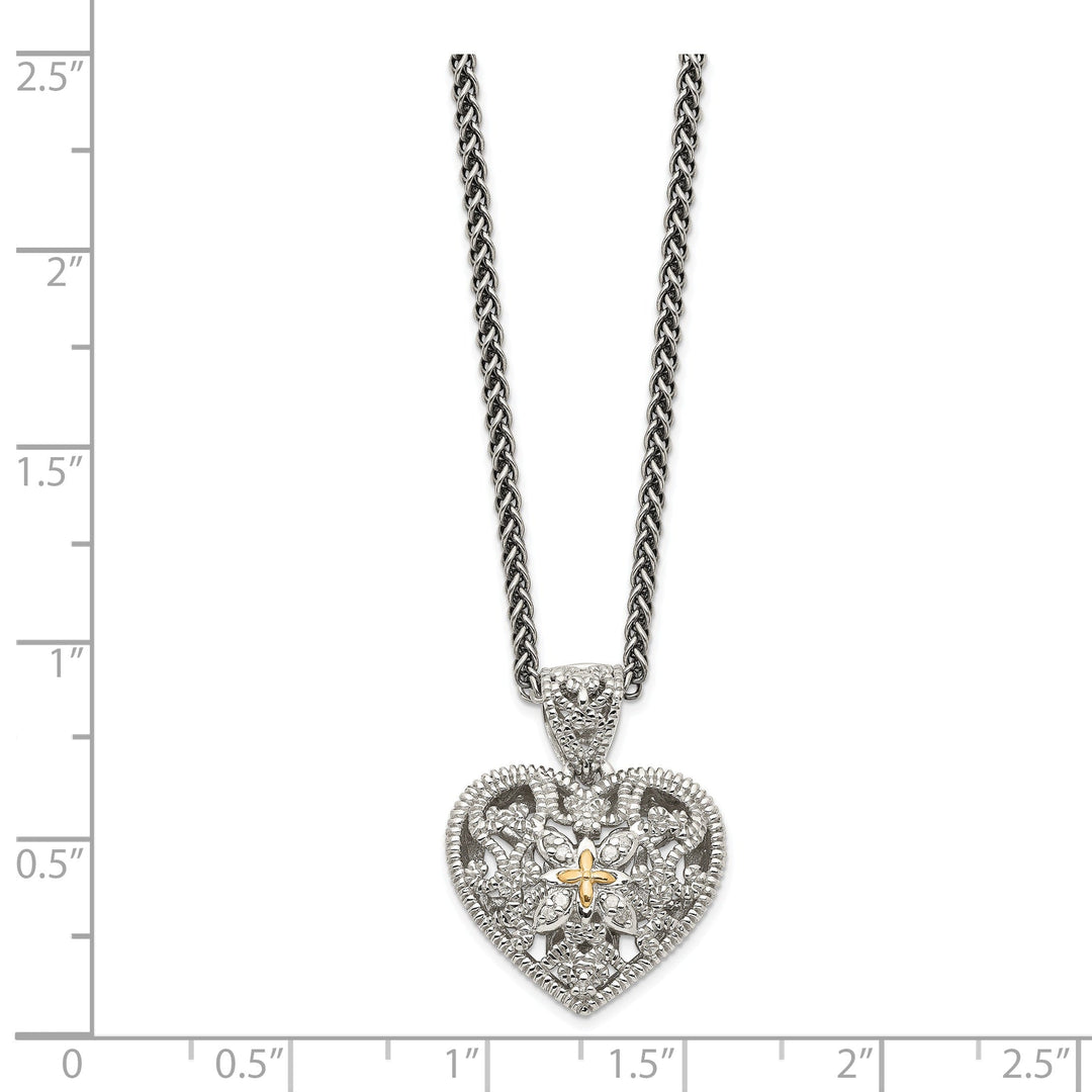 Sterling Silver Gold Diamond Necklace