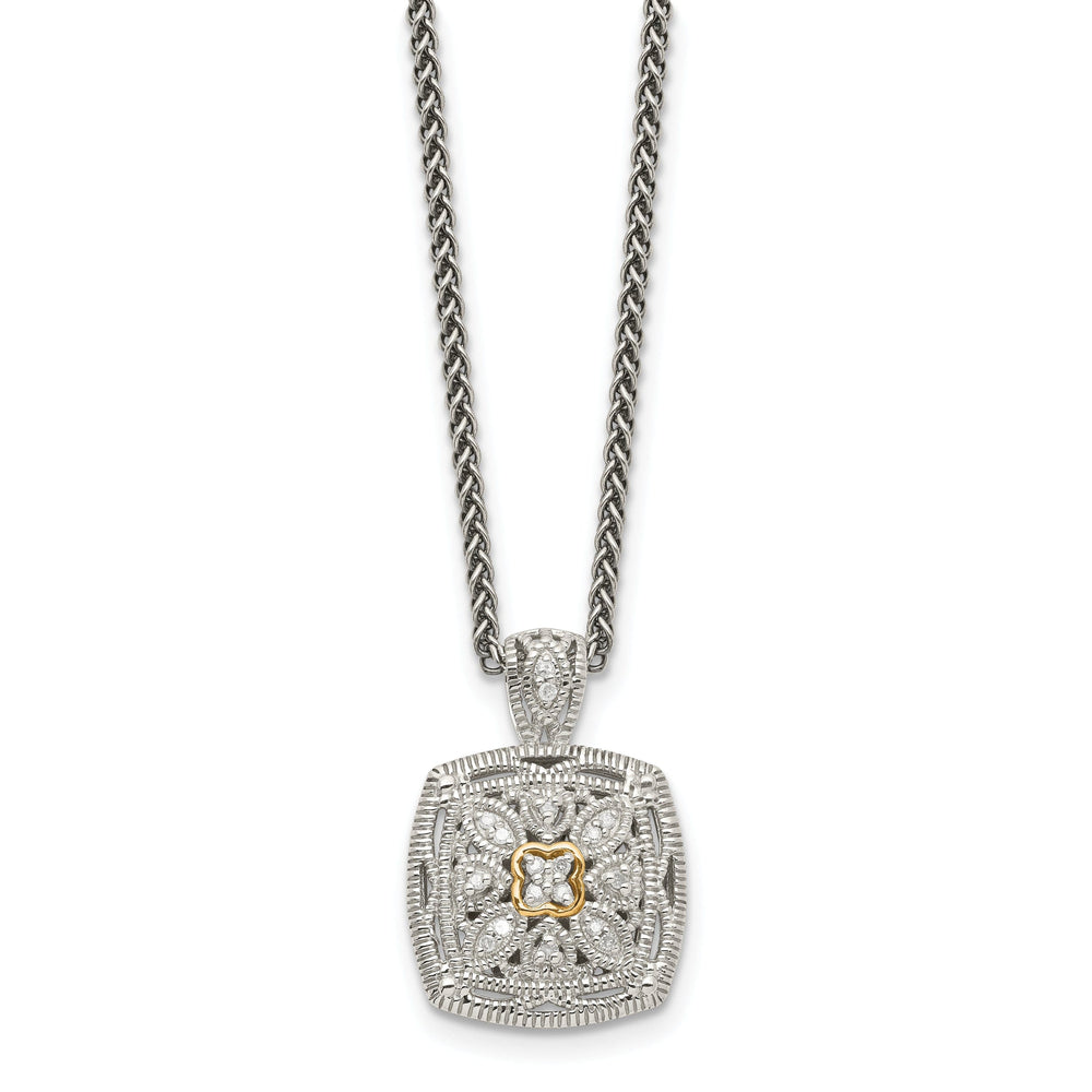 Sterling Silver Gold Diamond Necklace