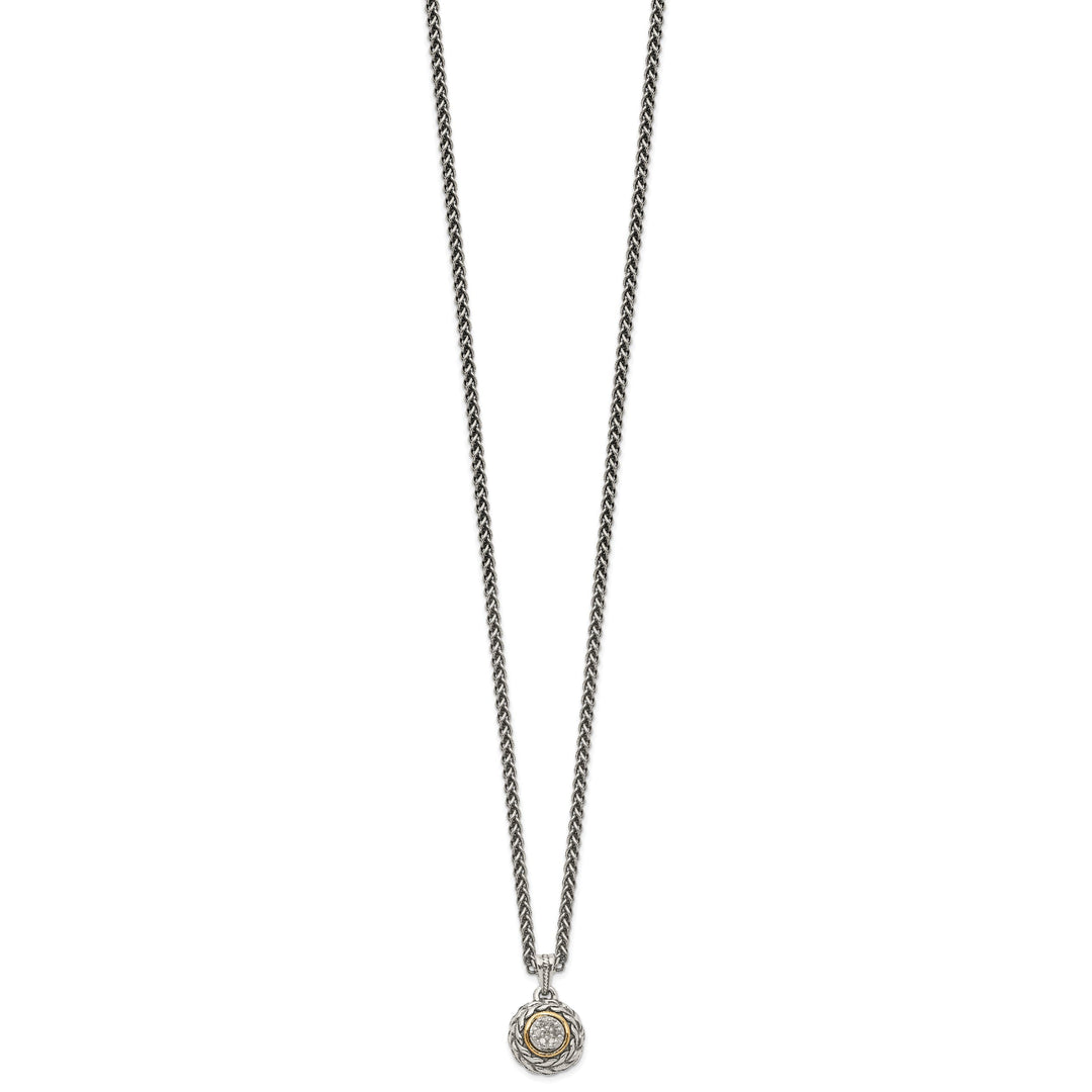 Sterling Silver Gold Diamond Pendant