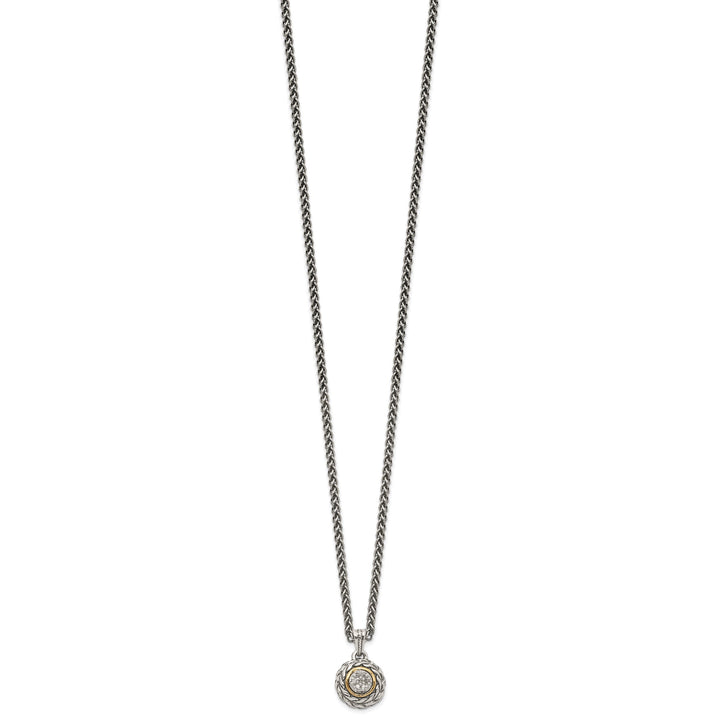 Sterling Silver Gold Diamond Pendant