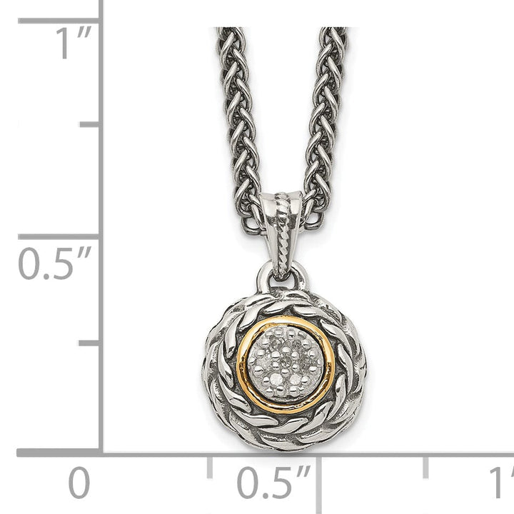 Sterling Silver Gold Diamond Pendant