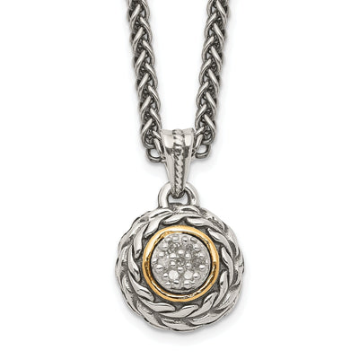Sterling Silver Gold Diamond Pendant at $ 91.85 only from Jewelryshopping.com