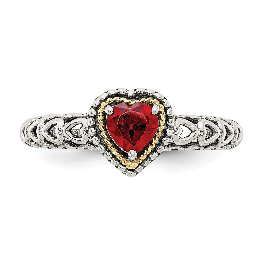 Sterling Silver Gold Garnet Ring