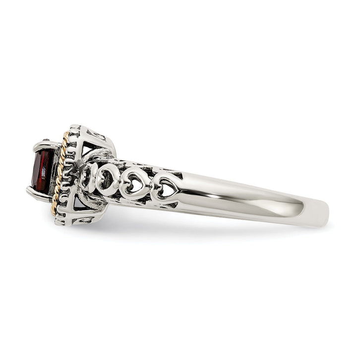 Sterling Silver Gold Garnet Ring