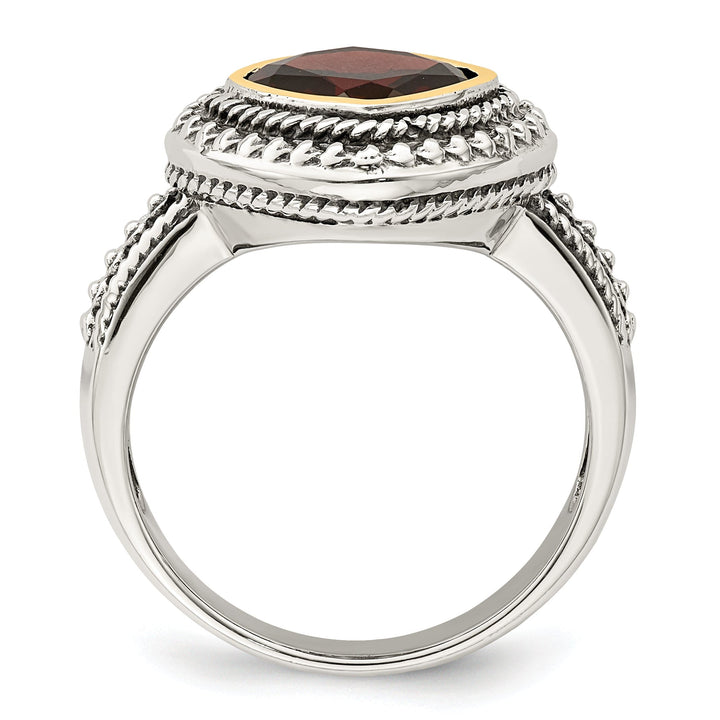 Sterling Silver Gold Garnet Ring