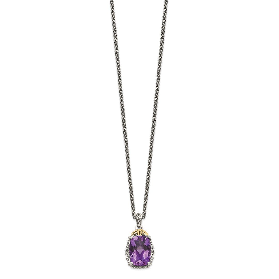 Sterling Silver Gold Amethyst Necklace