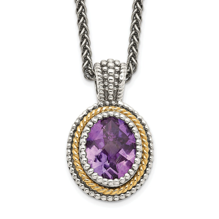 Sterling Silver Gold Amethyst Necklace