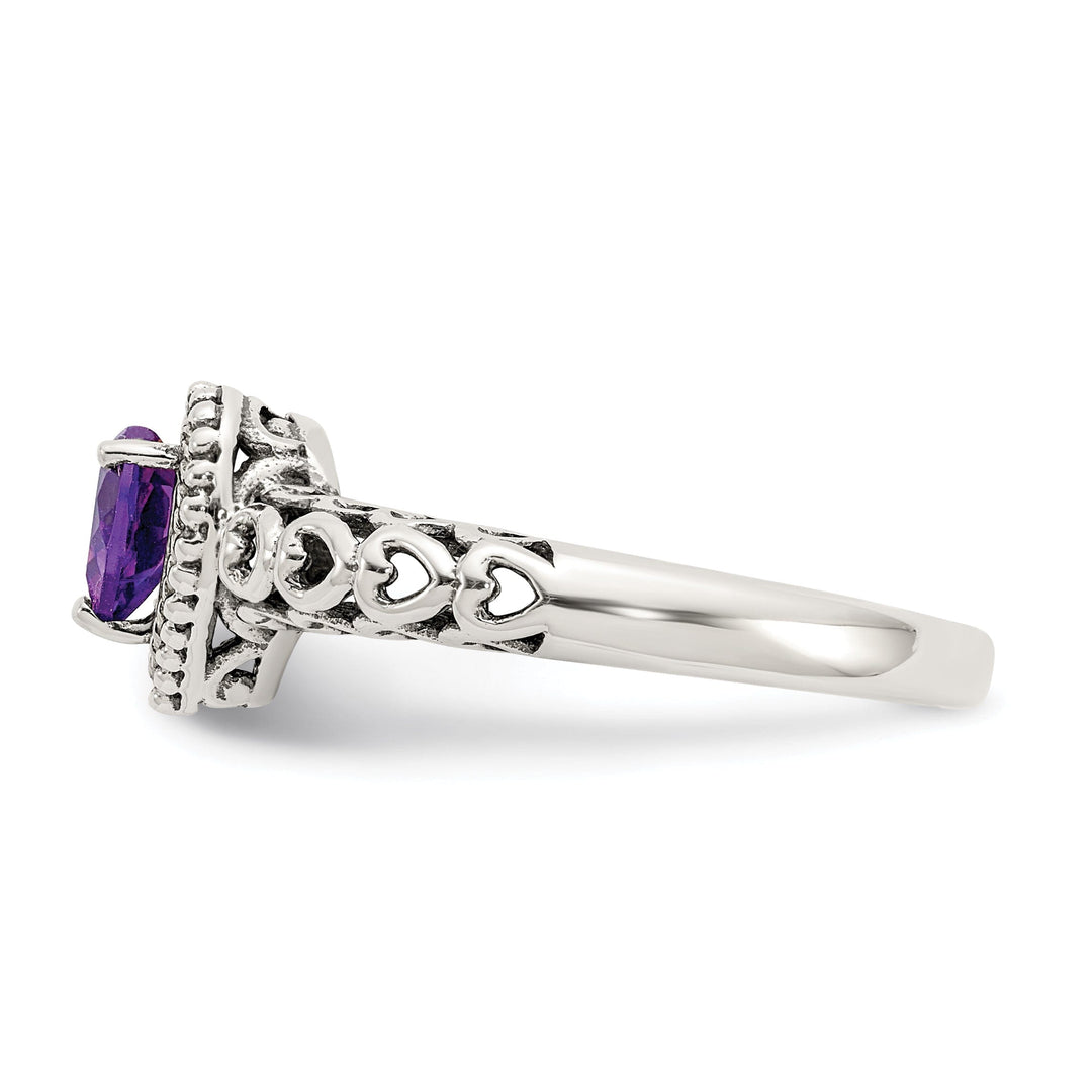 Sterling Silver Gold Amethyst Ring