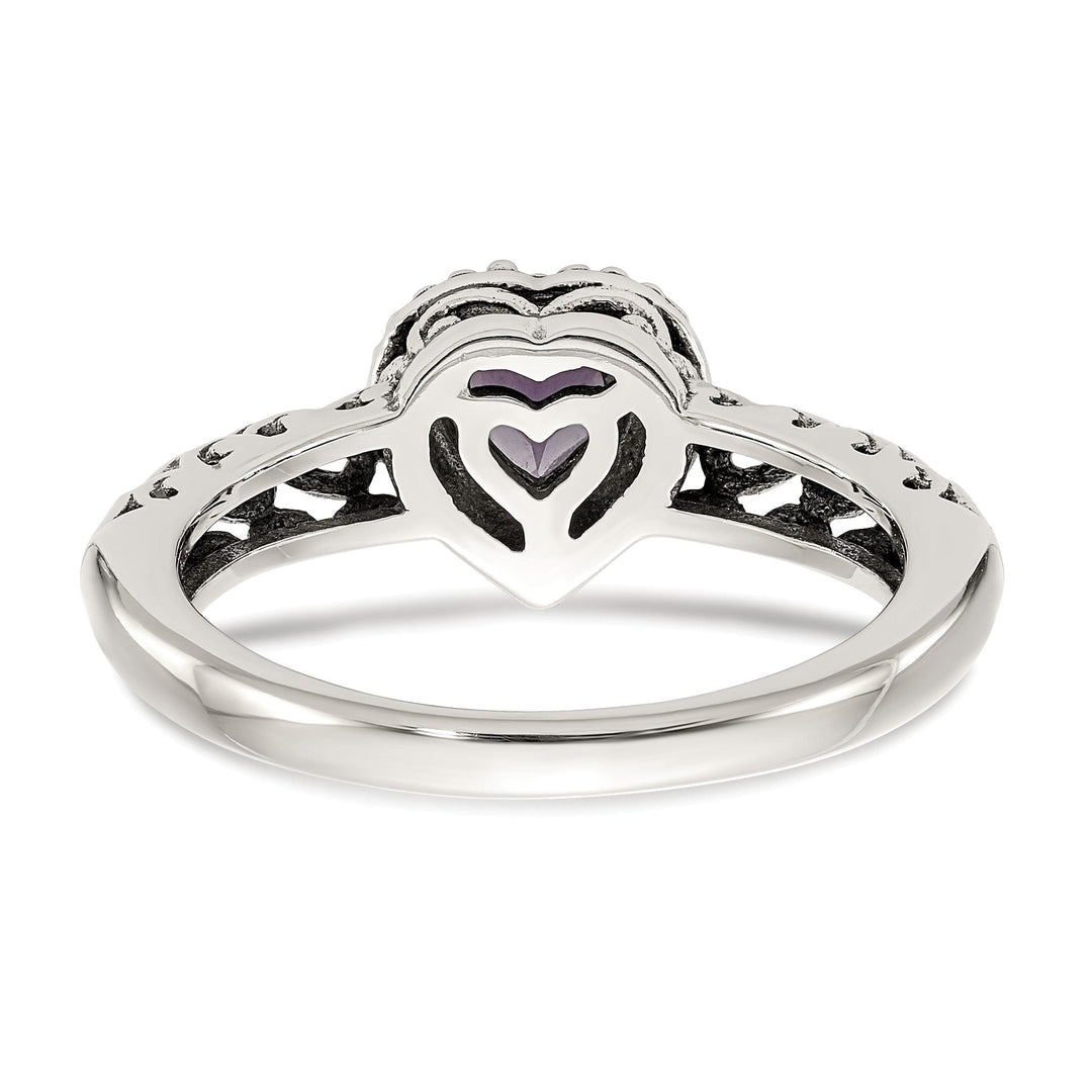 Sterling Silver Gold Amethyst Ring