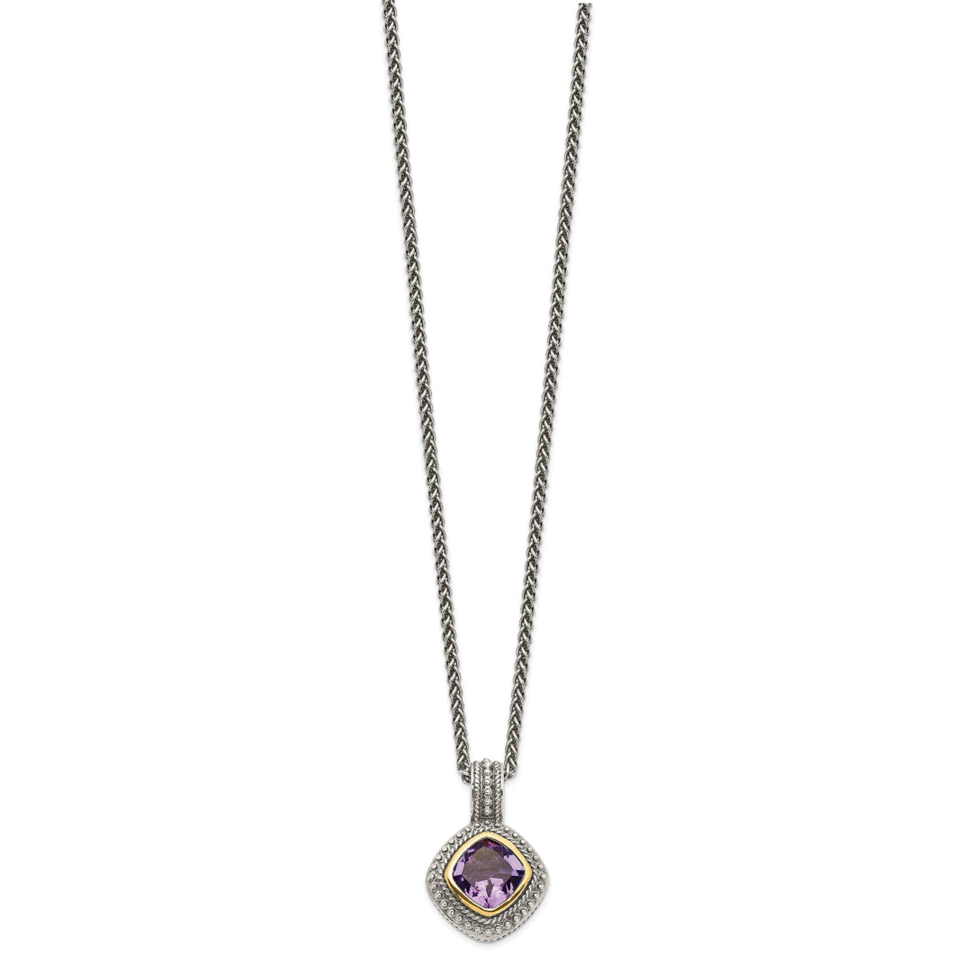 Sterling Silver Gold Amethyst Necklace