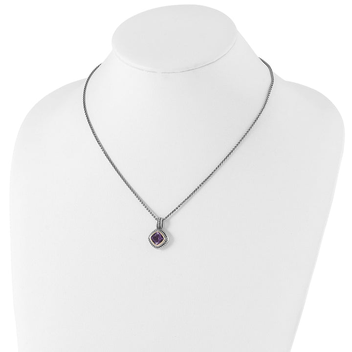 Sterling Silver Gold Amethyst Necklace