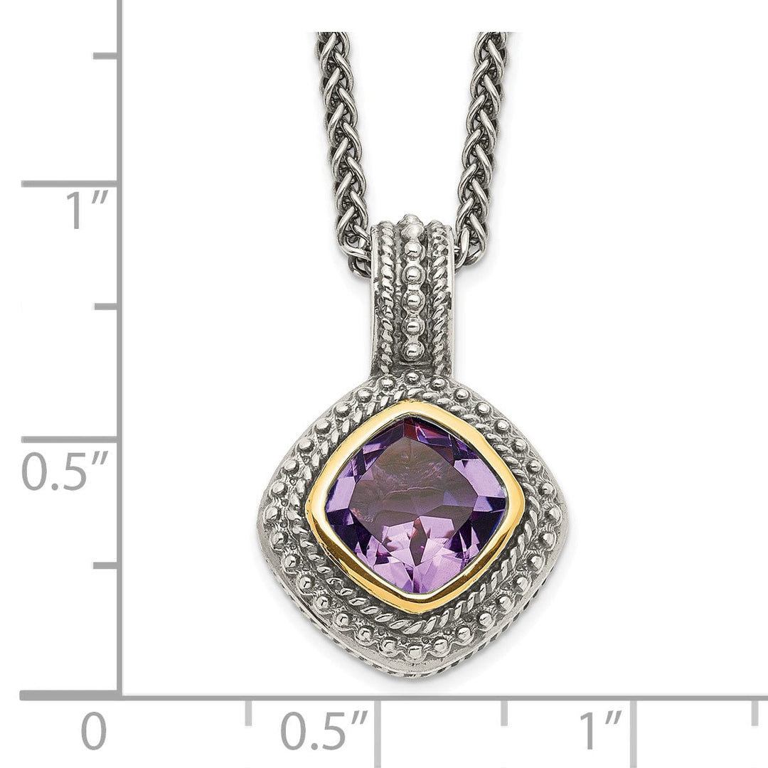 Sterling Silver Gold Amethyst Necklace