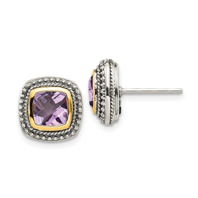 Sterling Silver Gold Amethyst Earrings at $ 116.69 only from Jewelryshopping.com