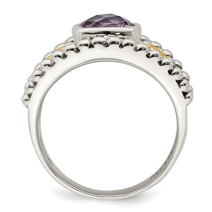 Sterling Silver Gold Amethyst Ring