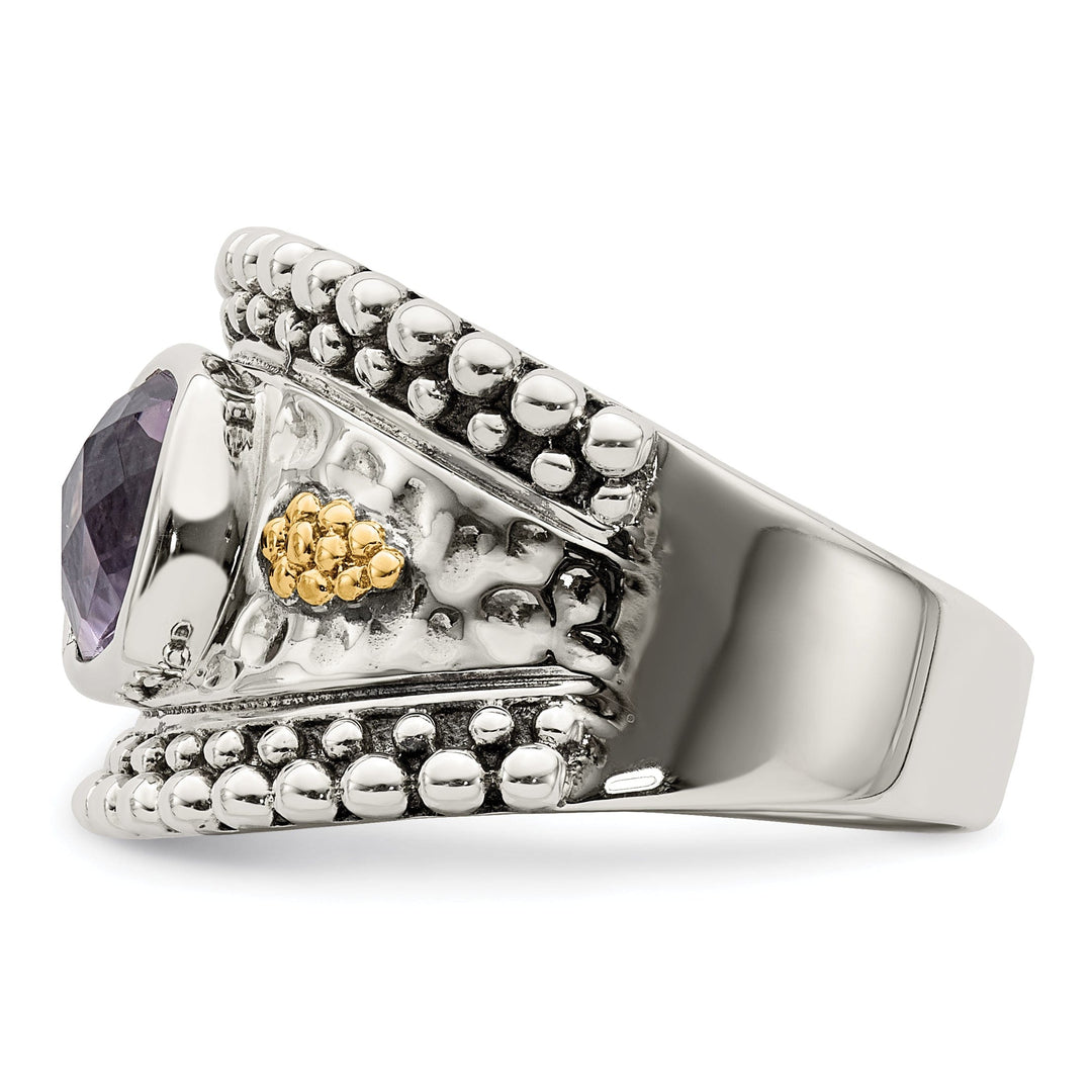 Sterling Silver Gold Amethyst Ring