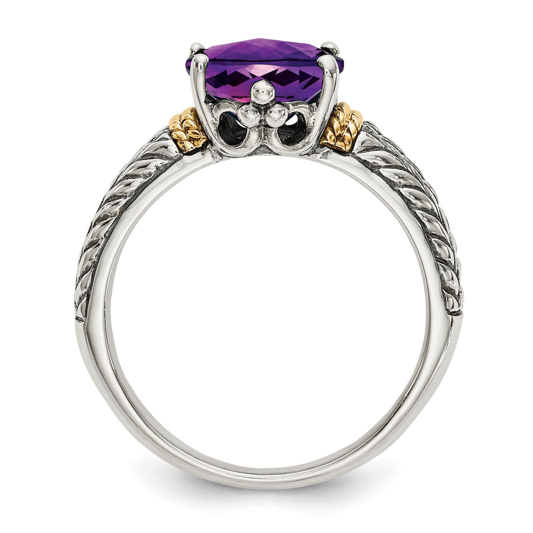 Sterling Silver Gold Amethyst Ring