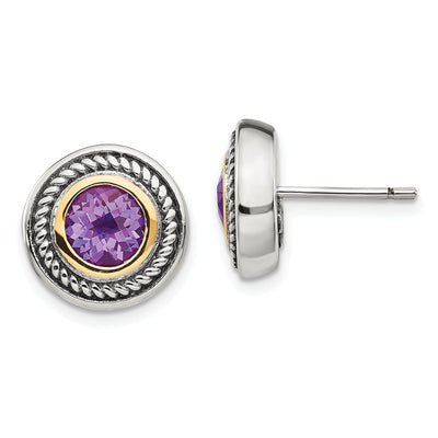 Sterling Silver Gold Amethyst Earrings at $ 114.75 only from Jewelryshopping.com