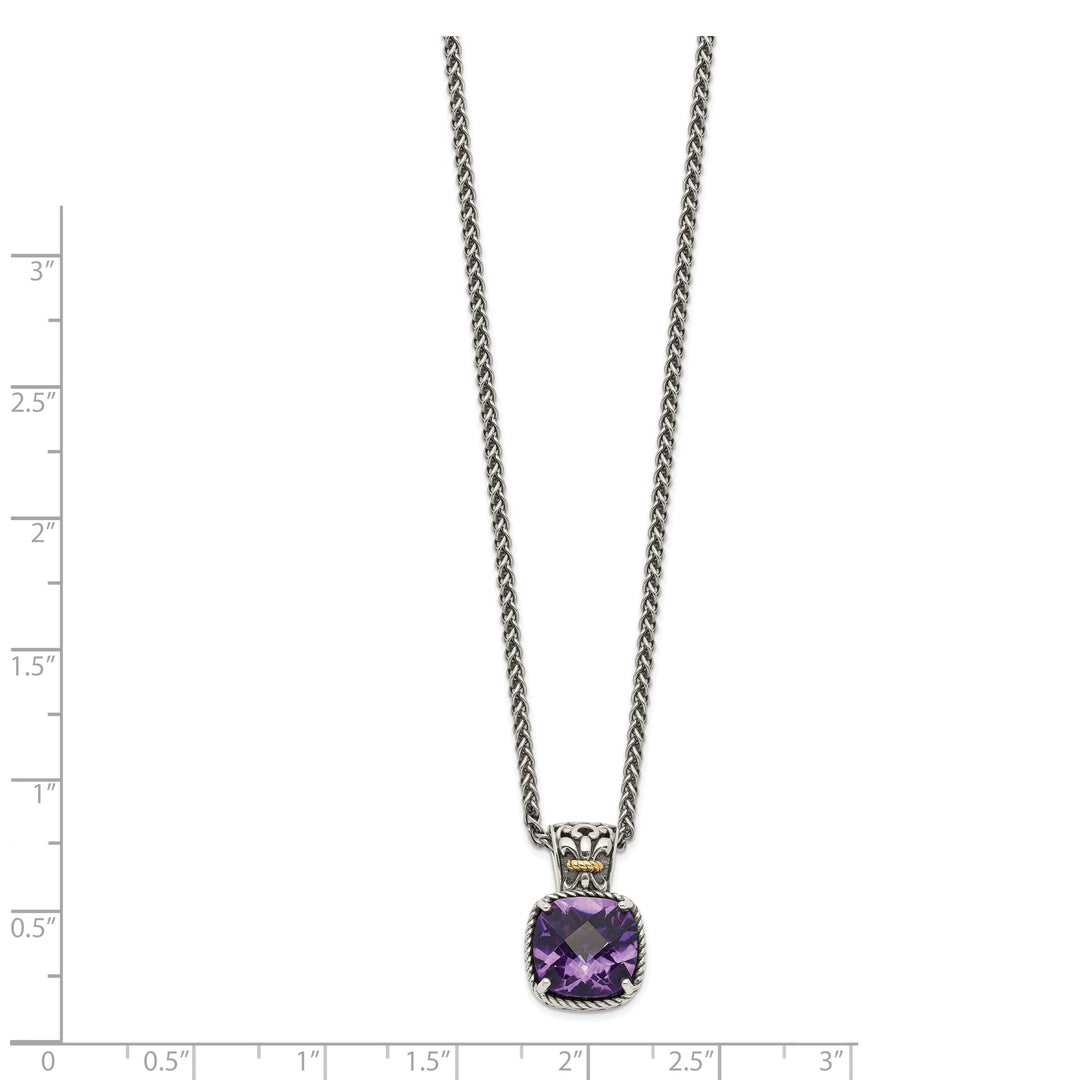 Sterling Silver Gold Amethyst Necklace