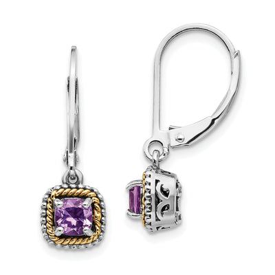Sterling Silver Gold Amethyst Earrings at $ 78.95 only from Jewelryshopping.com