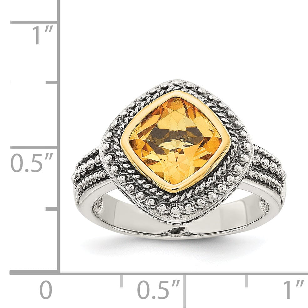 Sterling Silver Gold Citrine Ring