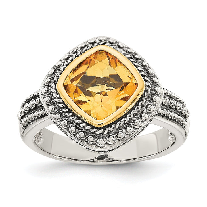 Sterling Silver Gold Citrine Ring