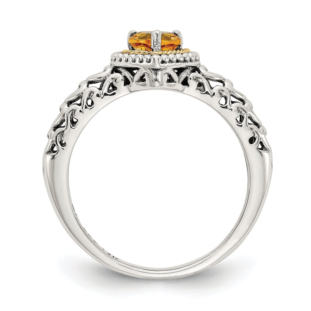 Sterling Silver Gold Citrine Ring