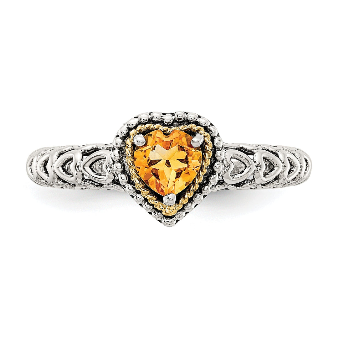 Sterling Silver Gold Citrine Ring