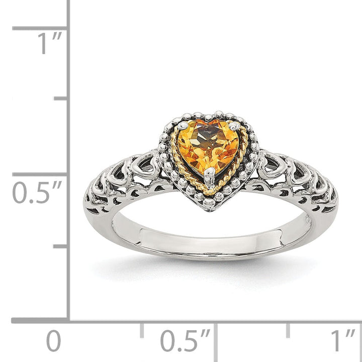 Sterling Silver Gold Citrine Ring