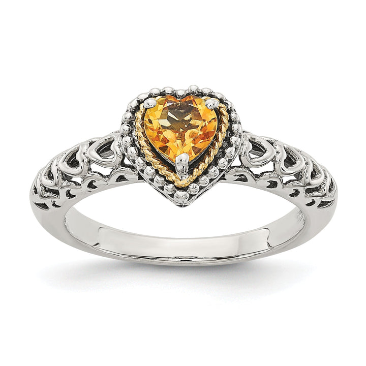 Sterling Silver Gold Citrine Ring