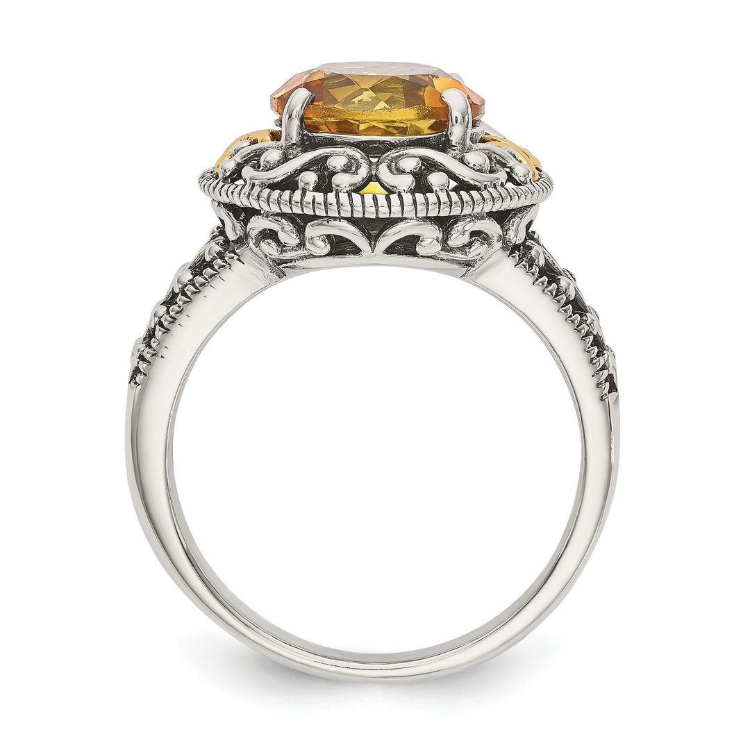 Sterling Silver Gold Citrine Ring