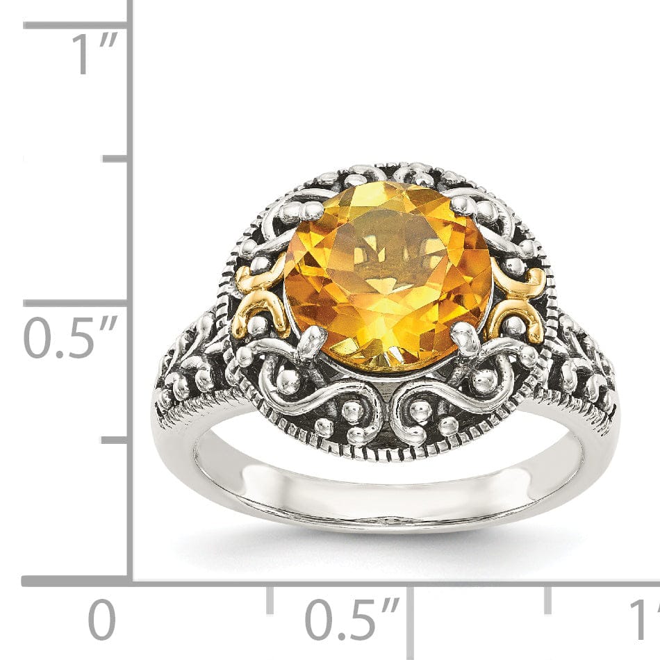 Sterling Silver Gold Citrine Ring