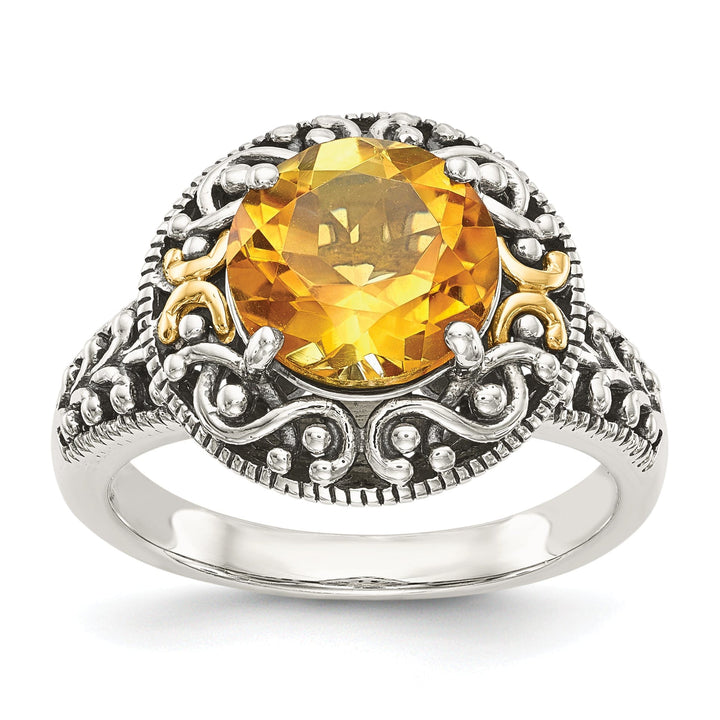 Sterling Silver Gold Citrine Ring