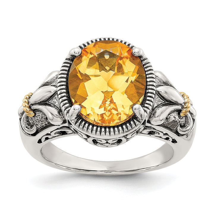 Sterling Silver Gold Citrine Ring