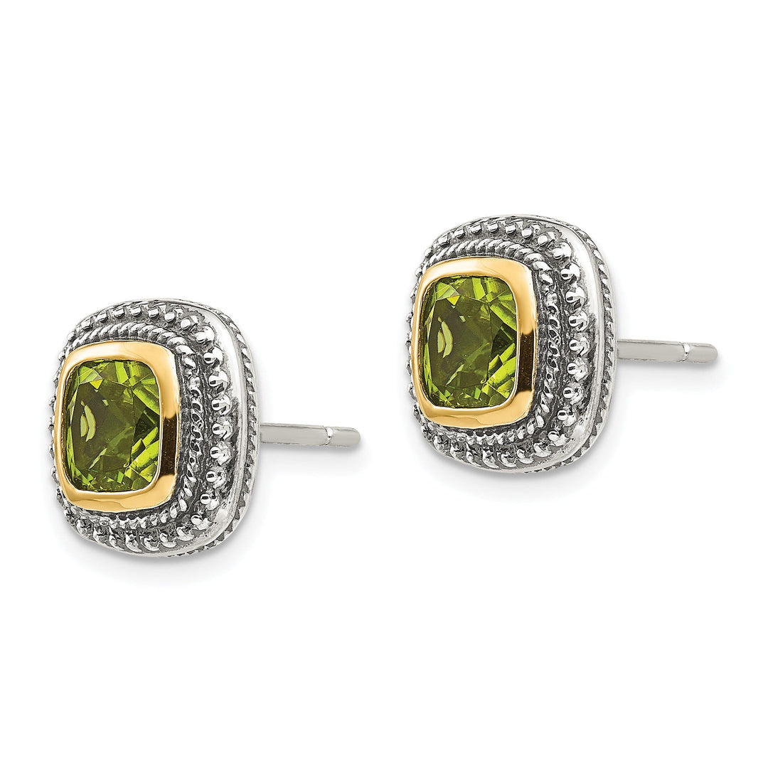 Sterling Silver Gold Peridot Earrings