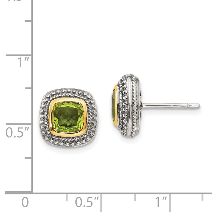 Sterling Silver Gold Peridot Earrings