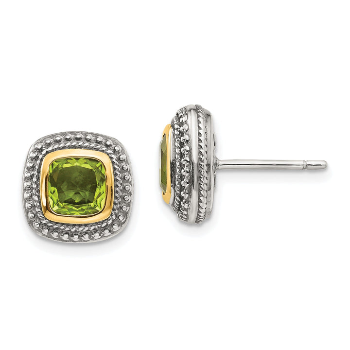 Sterling Silver Gold Peridot Earrings