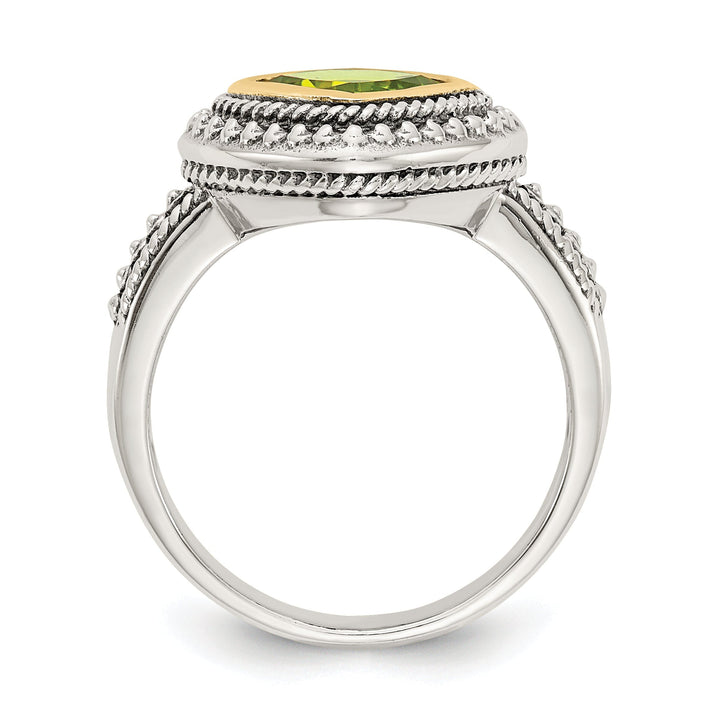 Sterling Silver Gold Peridot Ring