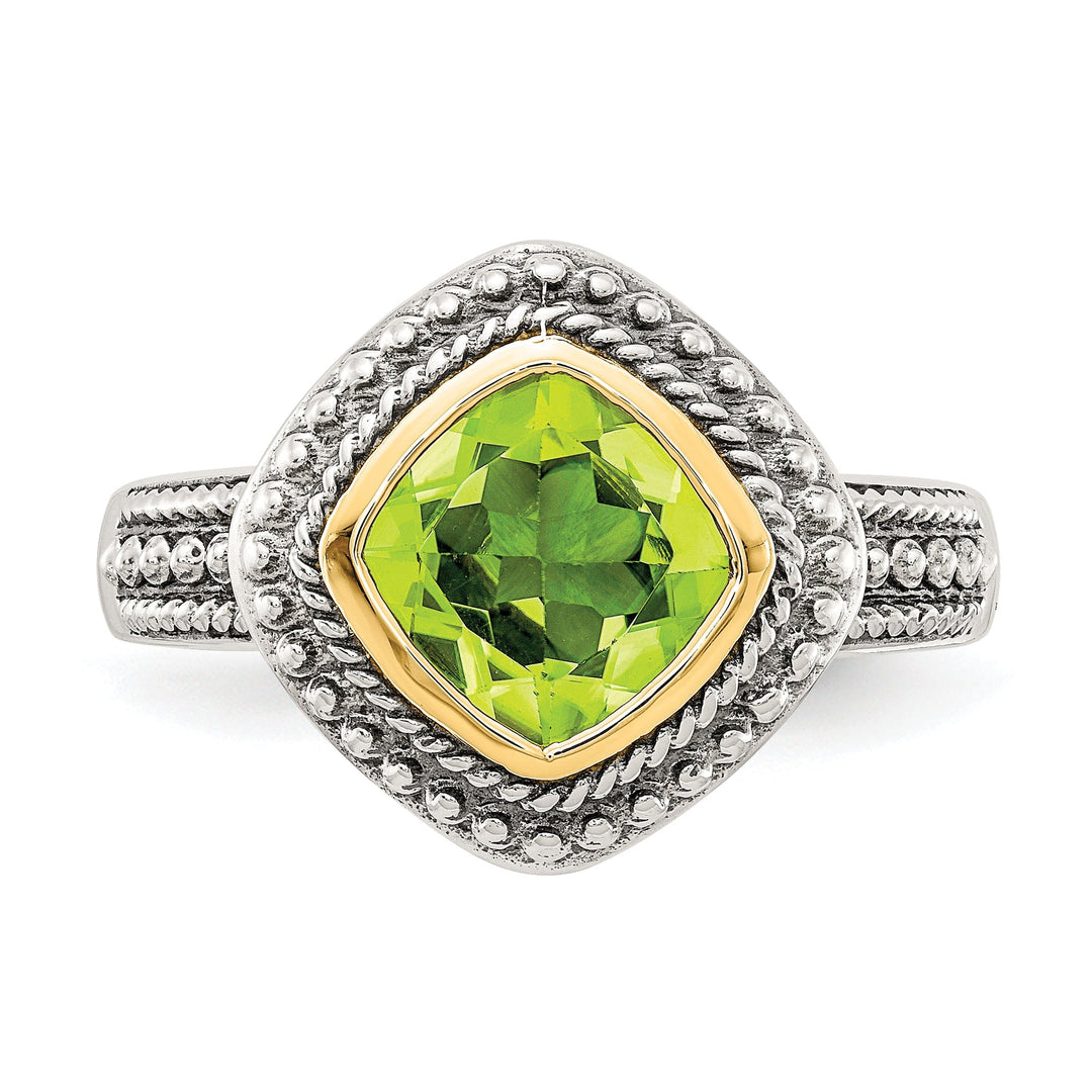 Sterling Silver Gold Peridot Ring