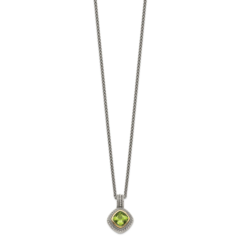Sterling Silver Gold Peridot Necklace