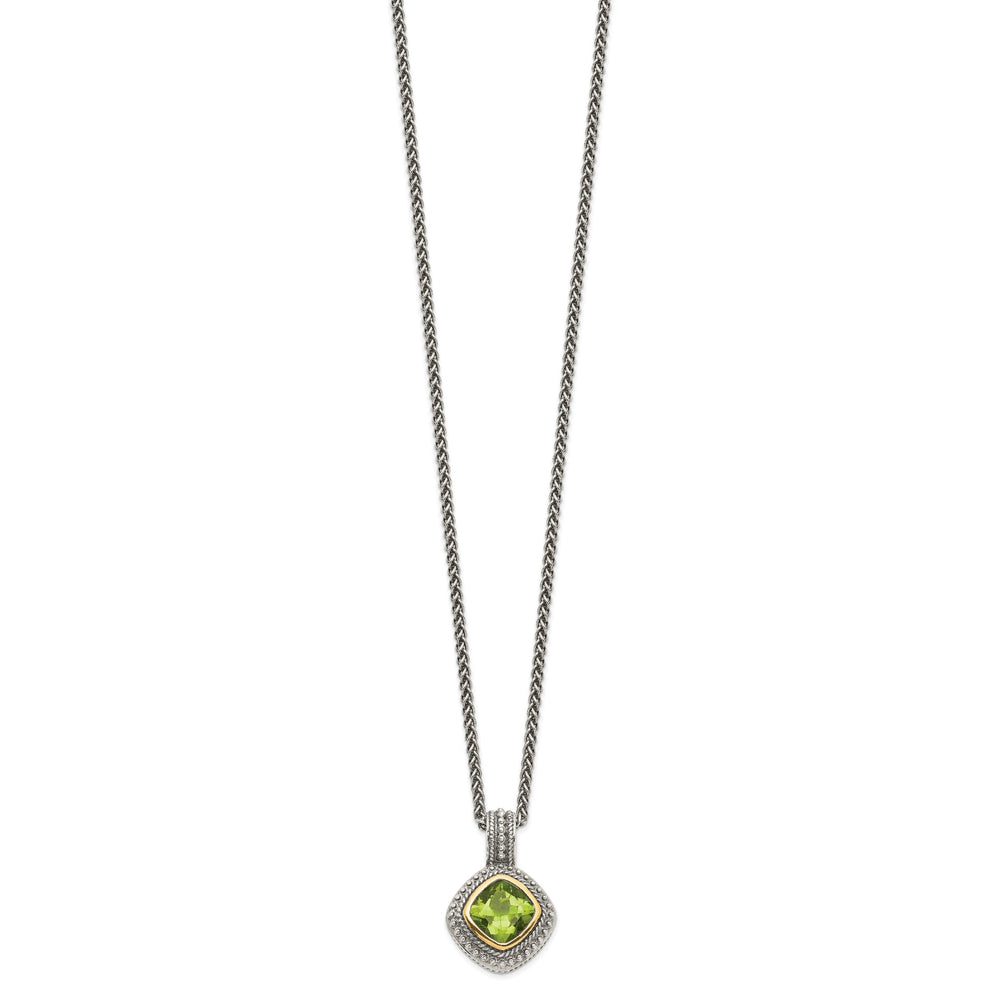 Sterling Silver Gold Peridot Necklace