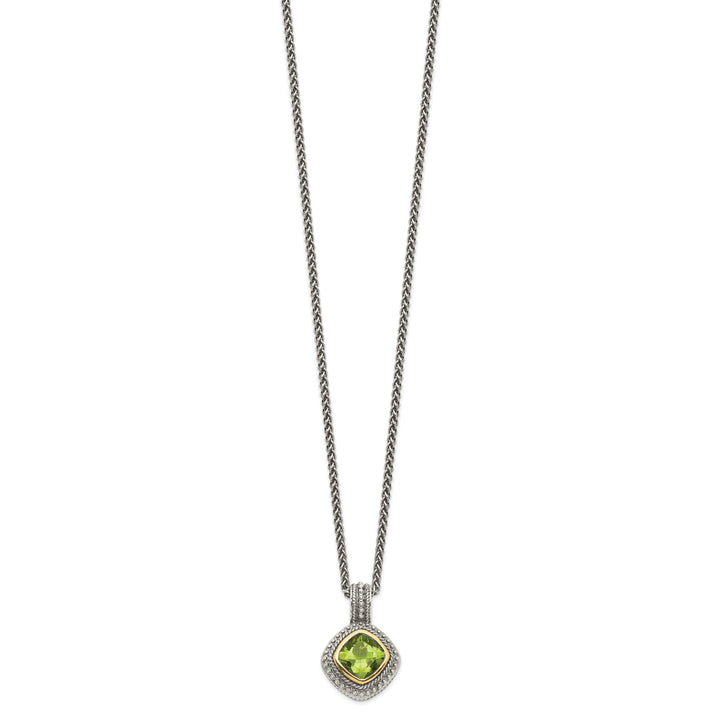 Sterling Silver Gold Peridot Necklace