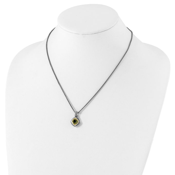 Sterling Silver Gold Peridot Necklace