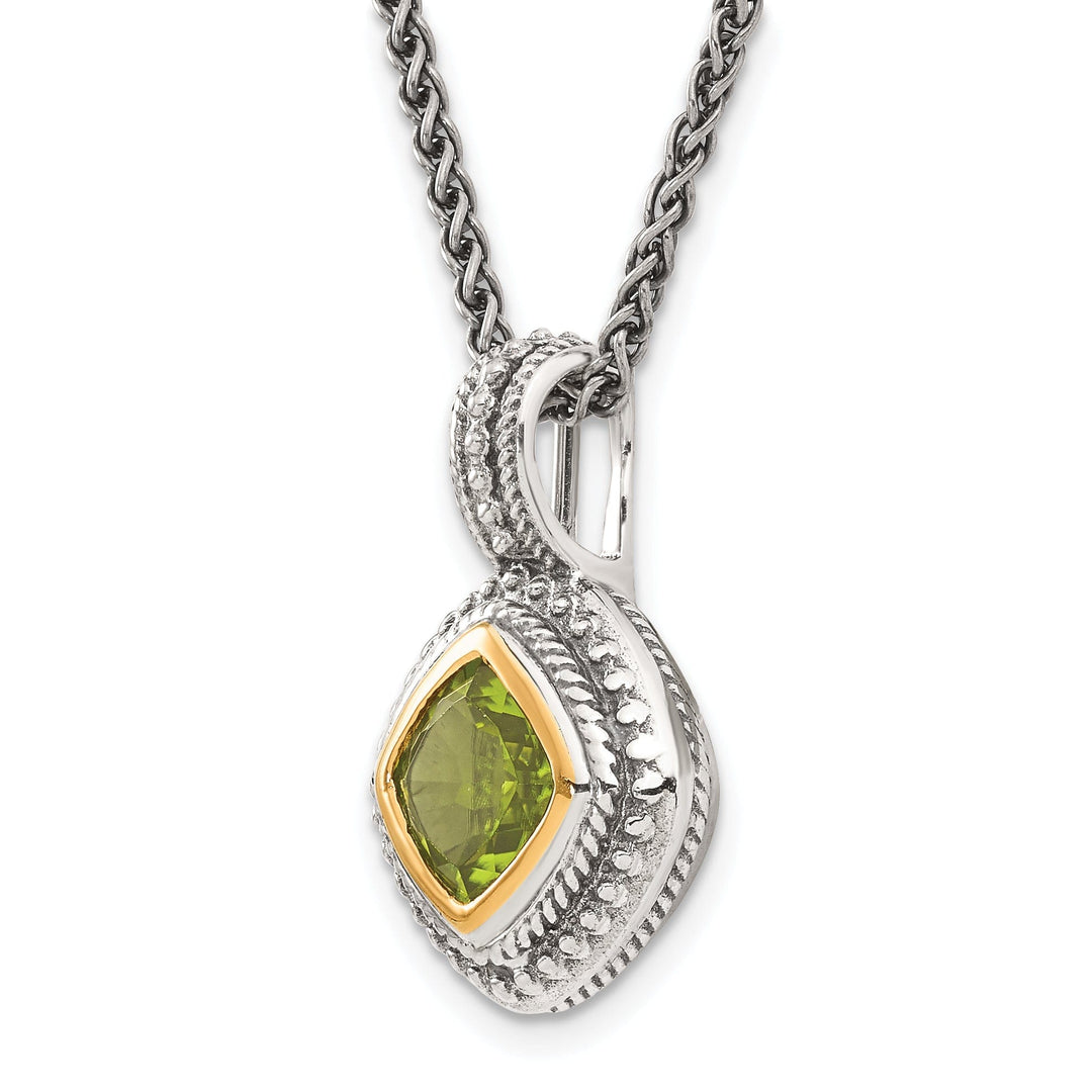 Sterling Silver Gold Peridot Necklace