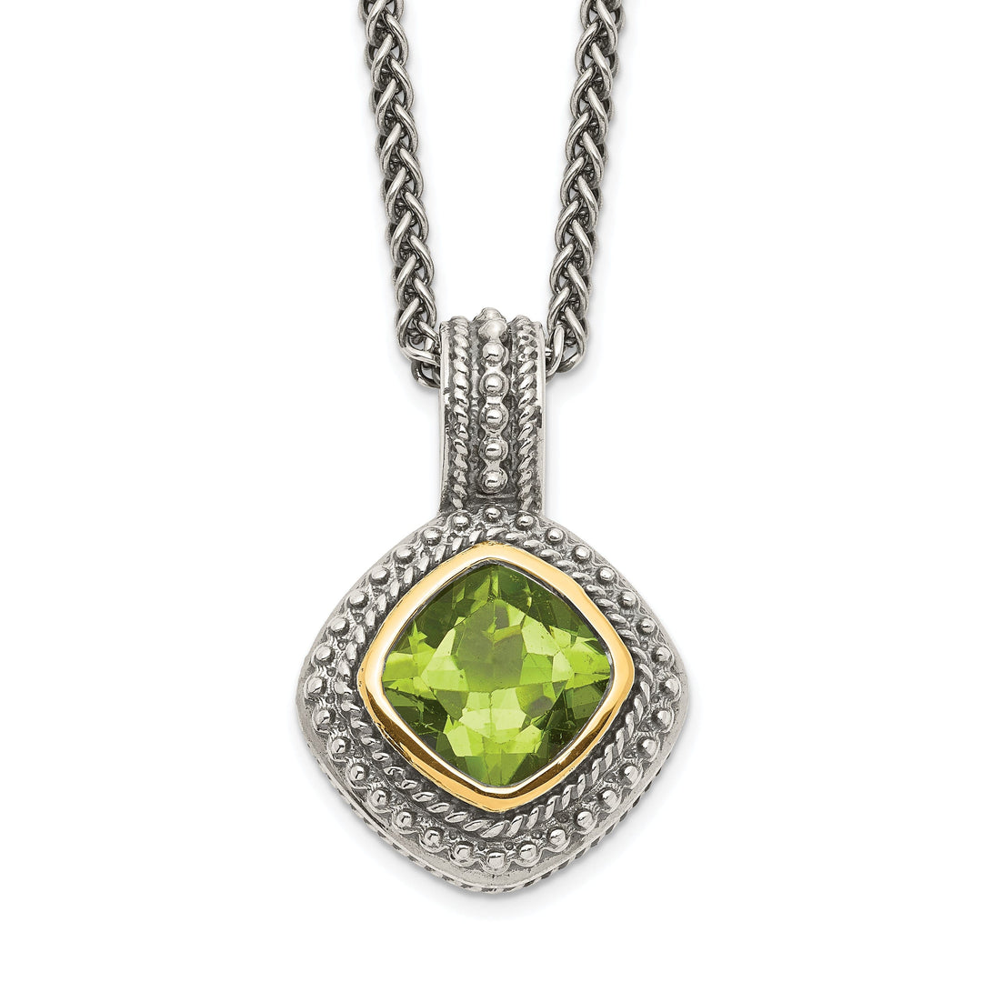 Sterling Silver Gold Peridot Necklace