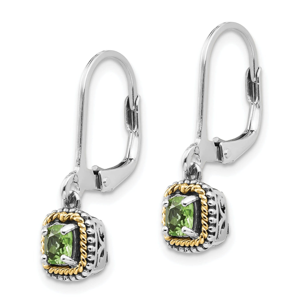 Sterling Silver Gold Peridot Earrings