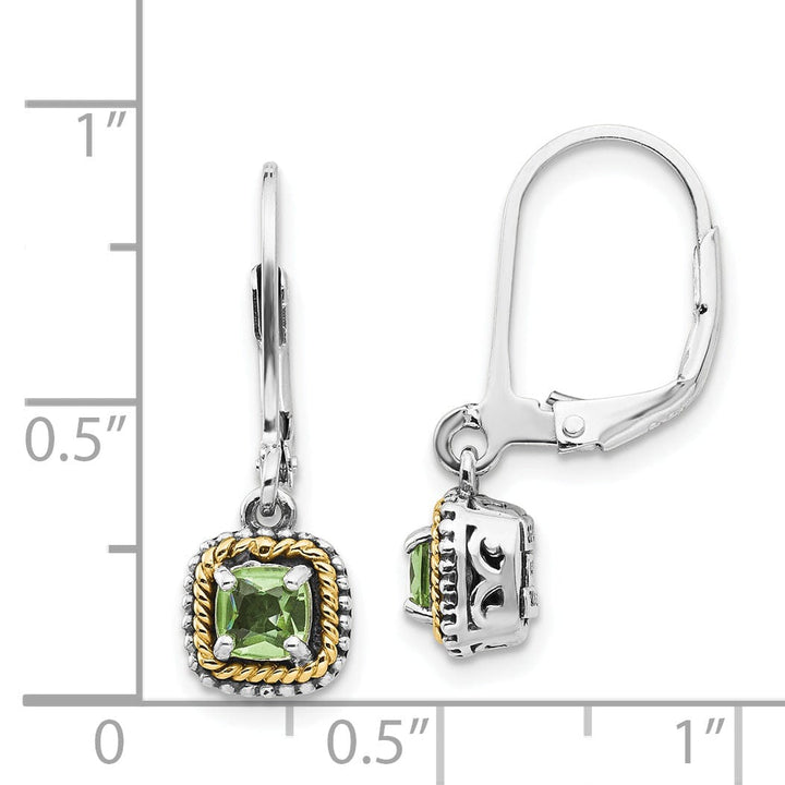 Sterling Silver Gold Peridot Earrings