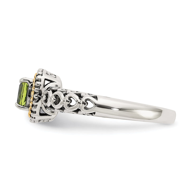 Sterling Silver Gold Peridot Ring