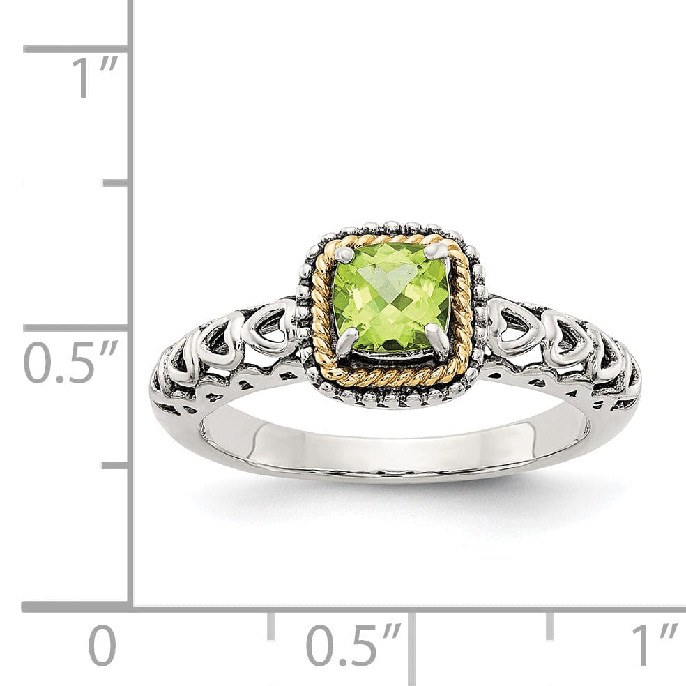 Sterling Silver Gold Peridot Ring