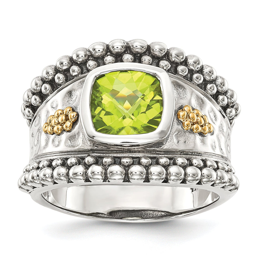 Sterling Silver Gold Peridot Ring