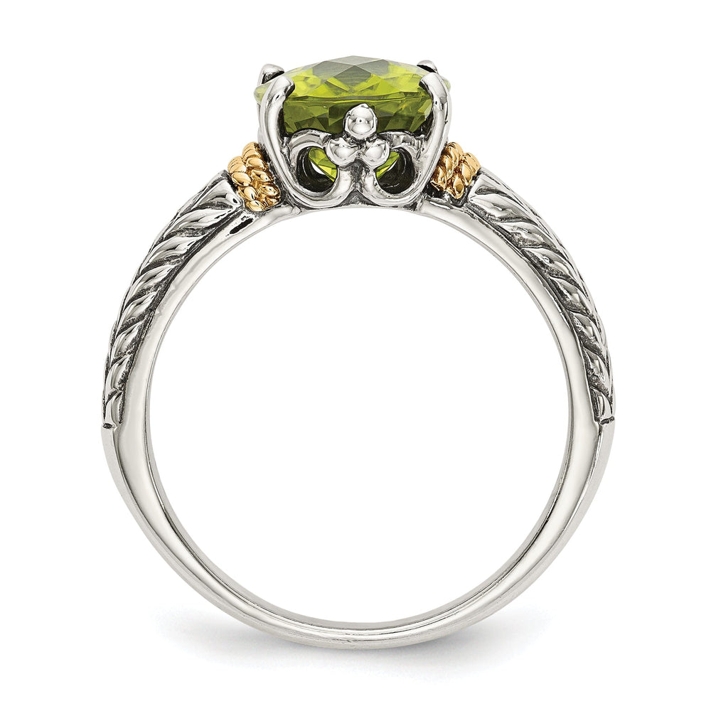 Sterling Silver Gold Peridot Ring